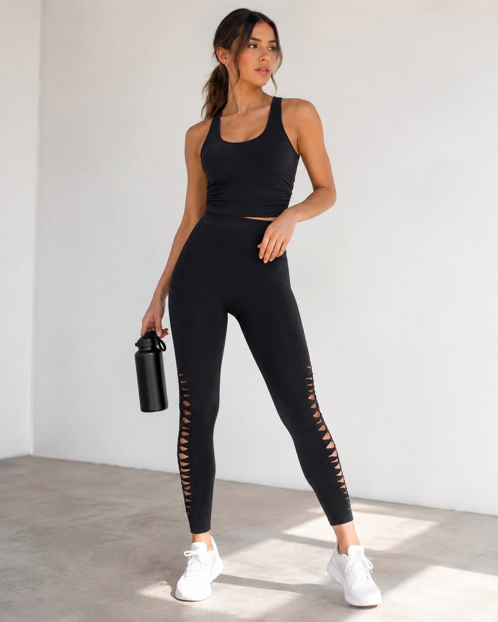 Aerie Black High Rise Side Slit Leggings Womens S Yoga Pants Gorpcore Whimsigoth